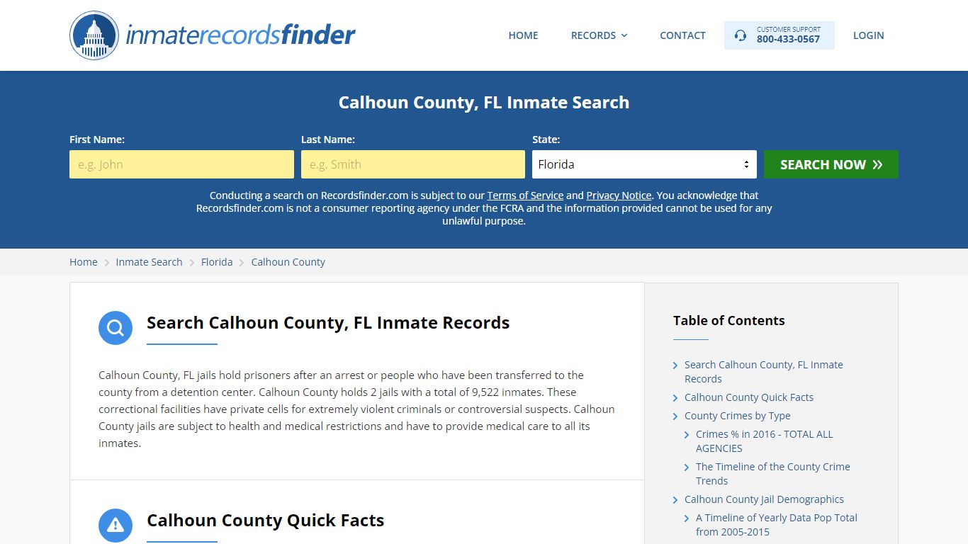 Calhoun County, FL Inmate Lookup & Jail Records Online